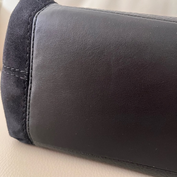 NWT Authentic Coach black Leather Suede Large Tote - Picture 8 of 11